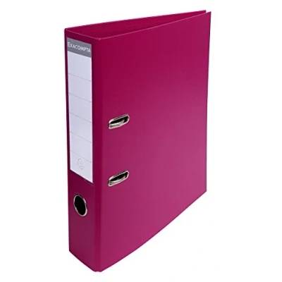 Image of Exacompta Ref 53747E Prem&#039;Touch PVC Lever Arch File 320 x 290mm in Size, 2 Rings, Can Hold A4 Documents, 70mm Spine, 75mm FSC Certified Fuchsia Cover
