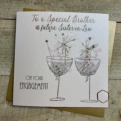 Image of Handmade Engagement Card, Brother &amp; Future Sister in Law Code BD3 EBF