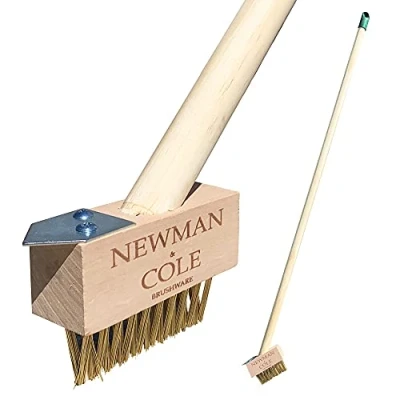 Image of Weed Brush Long Handle for Cleaning Patios, Block Paving and Driveway − Patio Remover Tool with Angled Wire Bristles, 120cm Blade Scraper to Remove Weeds Moss Build Up