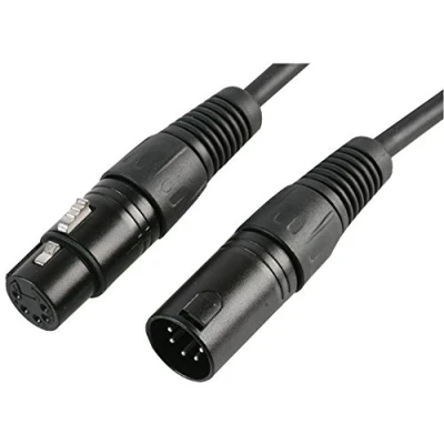 Image of PULSE PLS00277 DMX Lead, 5 Pin XLR Male to Female (1 Pair+Screen), 10m Black