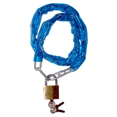 Image of Garden Mile 3.6MM Durable Bike Chain and Padlock with Key Anti Theft Scooter Lock Heavy Duty Flexible Plastic Bicycle Accessories for Bike, Motorcycle, Protection Security