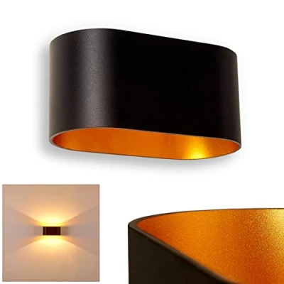 Image of Wall lamp Dapp Made of Metal in Black/Gold, Modern with Light Effect, 1 x G9 Socket, Indoor up &amp; Down Without Bulbs