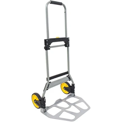 Image of 120kg Aluminium Lightweight Folding Sack Truck Hand Trolley Barrow Platform Dolly with Solid Wheels