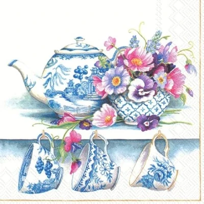 Image of 20 Porcelain Napkins with Flowers Kitchen Spring Summer Table Decoration Decoupage Napkin Technology 33 x cm