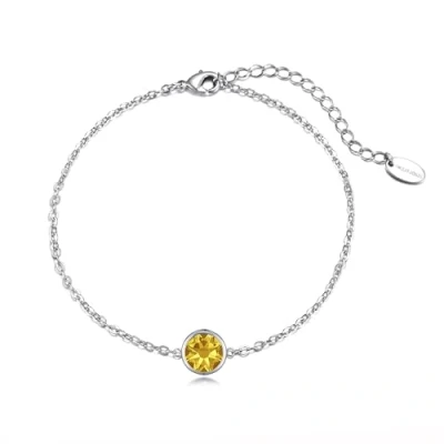 Image of Philip Jones Yellow Crystal Anklet Created with Zircondia® Crystals