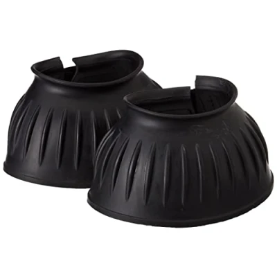Image of Kerbl 325845 Bell Boots Rubber Pair with Velcro Fastening Black Full