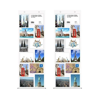 Image of trendfinding® Photo Curtain in Portrait and Landscape For 12 Photos Postcards Sized 10 x 15 cm 2 Pack