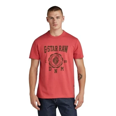 Image of G STAR RAW Men&#039;s Collegic T Shirt, Pink (finch D24447 D593 5789), M