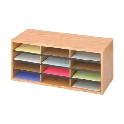 Image of SAFCO 12 Compartment Literature Organiser Oak