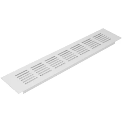 Image of Vent Systems 300 x 60 mm / 12&quot; 2.4&quot; Inch Air Supply Ventilation Grille White Aluminium Rectangle Intake/Exhaust Grate HVAC Register Cover for Floor, Wall, Door Duct