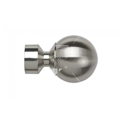 Image of SPEEDY 28 mm Poles Apart Ball Finial (Vista), Pack of 2, Satin Silver