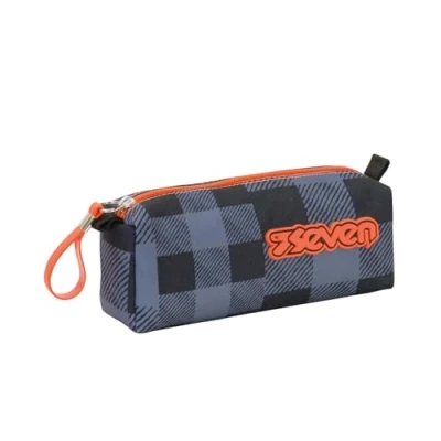 Image of Seven Pencil case Pen bag, multicolor, Box for Stationery, Pouch Teen Girls and Boys, Perfect School Supplies, gray, CHECK