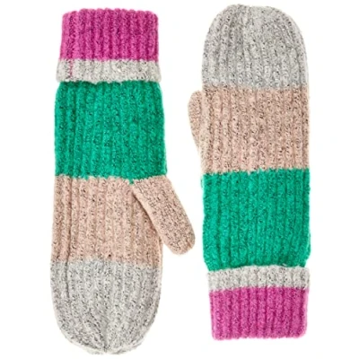 Image of PIECES Women&#039;s Pcpyron Structured Mittens Bc, Parakeet/Pattern: Block Stripes, One Size