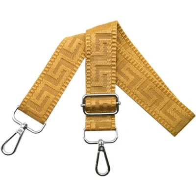 Image of Shoulder Strap for Bag Straps Changing, Adjustable Wide 3.8 cm with Silver Carabiner Carry Handbags Women, Pure Yellow, K22