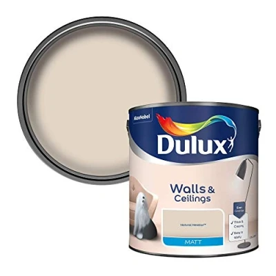 Image of Dulux Walls &amp; Ceilings Matt Emulsion Paint Natural Hessian 2.5L