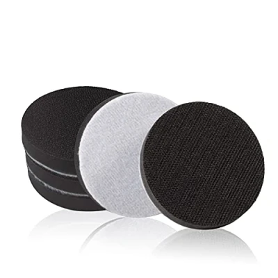 Image of LEONTOOL 5 Pack 3 Inch Hook and Loop Soft Foam Buffering Pad, Sponge Cushion Buffer Backing Pad No Hole, 75 mm for Sanding