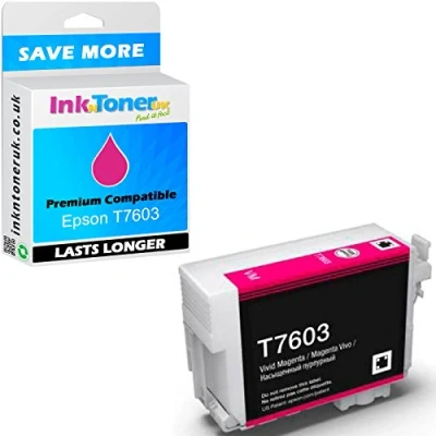 Image of Compatible T7603 Vivid Magenta Ink Cartridge (C13T76034010)