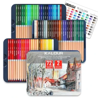 Image of KALOUR 72 Professional Colored Pencil for Coloring,Oil Based,Soft CoreIdeal Artists and Beginners