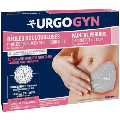 Image of URGOGYN Electrotherapy Pad for Periodic Pain Pelvic Endometriosis Clinically Proven Technology Instant Relief Rechargeable from First Period, Grey