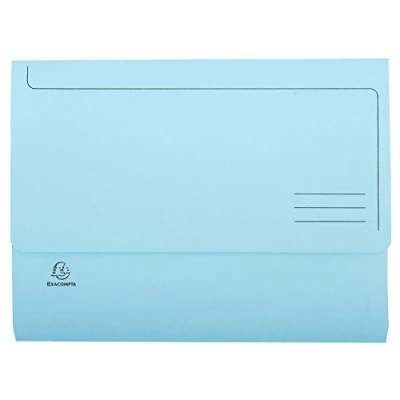 Image of Exacompta Ref 46772E Super A4 Document Wallets 245 x 325mm in Size, Suitable for Documents, 3cm Expansion Gusset, 220gsm Card, PEFC Certified Blue (Pack of 50)