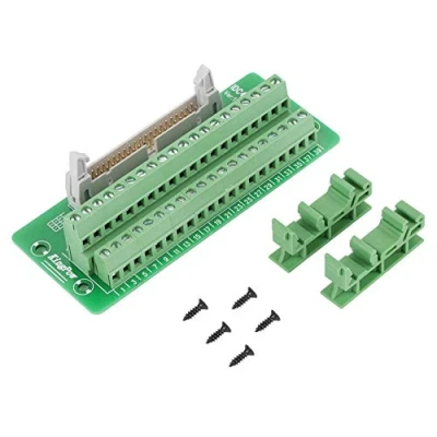 Image of Terminal breakout Block Male Header board Connector ID40P 40Pin PLC Interface Bracket with Simple DIN Rail Mounting feet Terminals 40 pin