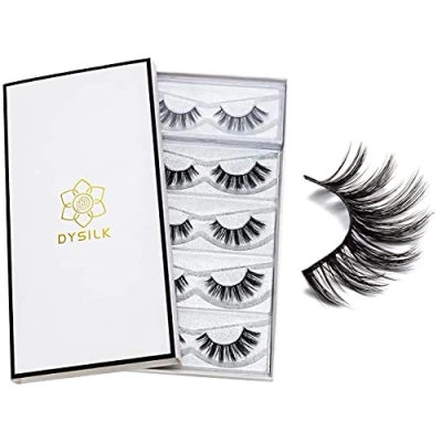 Image of DYSILK 5D Eyelashes Wispies Handmade False Pack Extension Thick Long Reusable Soft Makeup Natural Look Fake