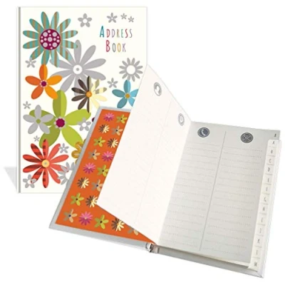 Image of Luxury Pocket Address Book Pretty Flowers Design 104 Pages Size 91mm x 130mm