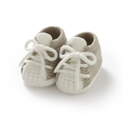 Image of DovFanny Baby Booties Newborn First Shoes Cozy Warm Knit Soft for Toddler Infant Boy Girl (beige, Infant, 0 Months, Age Range, UK Footwear Size System, 3 Medium)