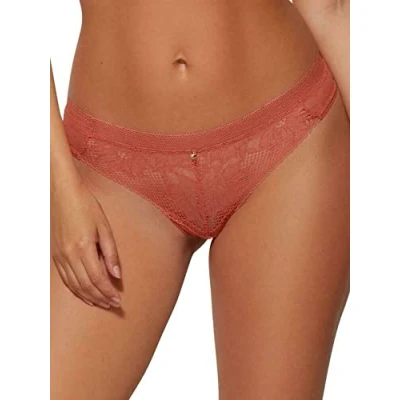 Image of Gossard Womens Boho Lace Thong Pink Nylon Size X Large