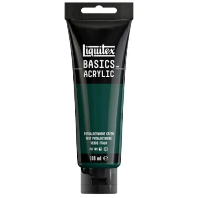 Image of LIQUITEX Basics Acrylic Paint, Phthalocyanine Green, 118 ml Tube