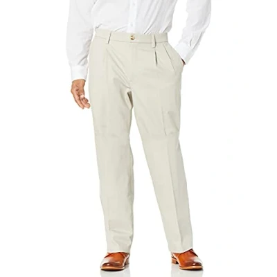 Image of Dockers Men&#039;s Relaxed Fit Signature Khaki Lux Cotton Stretch Pants Pleated, Cloud, 40W x 34L