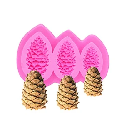 Image of J Shop 3 Even Pine Cone Silicone Fondant Mold Christmas Cake Chocolate DIY Baking Molds