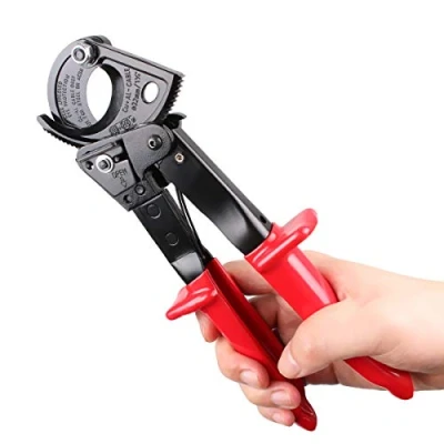 Image of Ratchet Cable Wire Cutter, Aluminum Copper Cutter 240mm2, Ratcheting Cutting Hand Tool Pliers for Cu Al Cables (HS 325A)