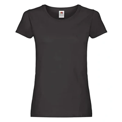 Image of Fruit of the Loom T Shirt, women&#039;s, Black, L