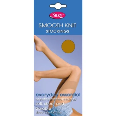 Image of Silky Womens/Ladies Smooth Knit Stockings (1 Pairs) (Large (5ft6 5ft10)) (Natural Tan)