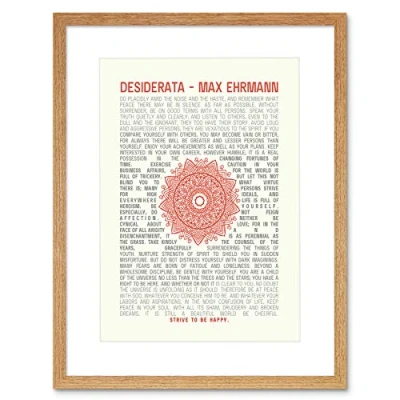 Image of Wee Blue Coo QUOTE DESIDERATA MANDALA EHRMANN TYPOGRAPHY FRAMED ART PRINT F12X11633