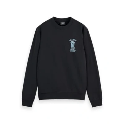 Image of Scotch &amp; Soda Men&#039;s Left Chest Artwork Sweatshirt, Black, L