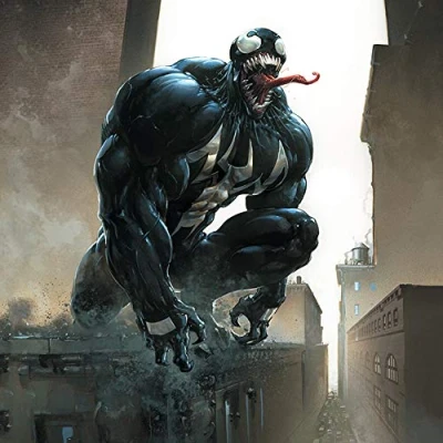Image of Marvel Comics Venom Stalking Its Prey 40 X 40cm Canvas Print, Multi Color
