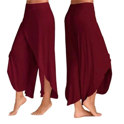 Image of AQUARIUS Super Soft Cotton Spandex Harem Style Yoga Pilates Pants, and Sizes (Medium, Wine Red)