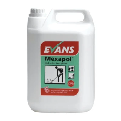 Image of Evans Vanodine Mexapol Floor Polish High Solids Gloss Slip Resistant 5ltr