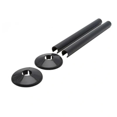 Image of UKDD® Towel Rails Valve Radiators Suitable for Installation of Your Heated Designer Minimalist Central Heating System (Snappit Radiator Pipe Covers &amp; Collars Anthracite Grey)