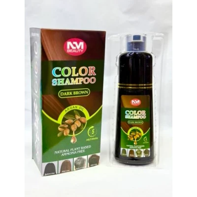 Image of NM Beauty argan oil and natural plant based ammonia free hair coloring shampoo, Dark Brown shampoo (250 ml)