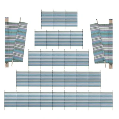 Image of Wadan 10 Pole Green Windbreak Extra Tall 5ft x 20ft Colorful Wind Break for Camping, Caravan, Festival and Beach Windbreaker Sun Shelter Garden Screen