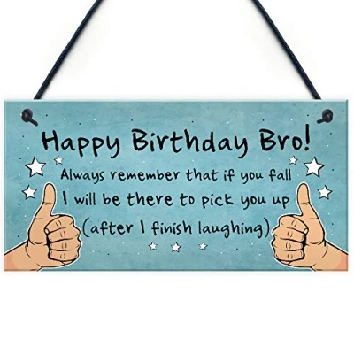Image of RED OCEAN Birthday Gift For Brother Hanging Plaque Funny From Sister Him
