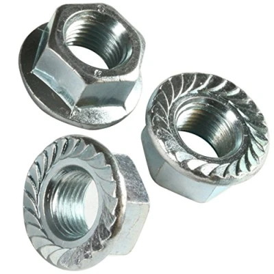 Image of Megastore247 M6/6mm Hex Flange Nuts (10 Nuts) in A2 Stainless Steel, Thread Pitch: 1.00mm