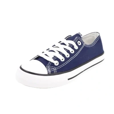 Image of Ladies Canvas Trainers Low TOP Pumps Girls Womens LACE UP Plimsolls Shoes Navy Blue UK 7