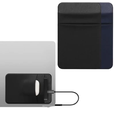 Image of kwmobile 2x Elastane Sleeve Compatible with SanDisk Portable SSD, Samsung T7, Crucial X8, HDD Case Stretchy Holder for External SSD Black/Dark Blue