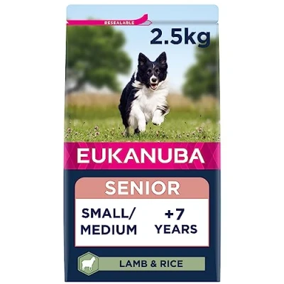 Image of Eukanuba Complete Dry Dog Food for Senior Small and Medium Breeds with Lamb Rice 2.5 kg