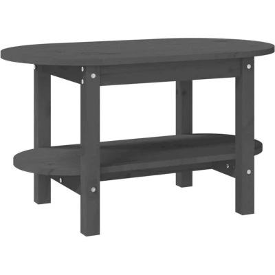 Image of vidaXL Coffee Table Grey 80x45x45 cm Solid Wood Pine