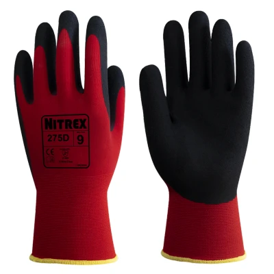 Image of Nitrex 275D Work and Safety Gloves, Bag of 10 Pairs, Size 7 General Handling Gloves with Foam Latex Palm Coating